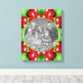 赤い果実の自然フレーム独自の写真を作成 キャンバスプリント (インサイチュ (ウッドフロア))