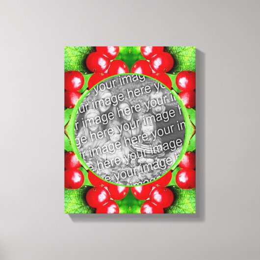 赤い果実の自然フレーム独自の写真を作成 キャンバスプリント (正面)