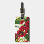 赤い果実の芸術のプリント ラゲッジタグ (正面縦)