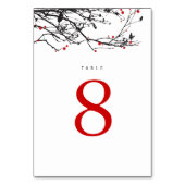 赤い果実の黒いシルエットの結婚枝 テーブルナンバー (裏面)