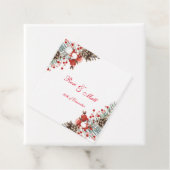 赤い果実を持つクリスマスメッセージカード フェイバータグ (インサイチュ)
