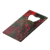 赤い果実を持つクリスマスリース クレジットカード栓抜き (正面アングル)