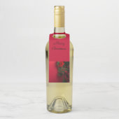 赤い果実を持つクリスマスリース ボトルネックタグ (ボトル)