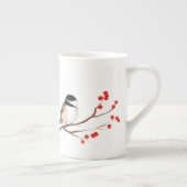 赤い果実を持つ《鳥》アメリカゴガラ-独身のな枝 ボーンチャイナマグカップ (右)