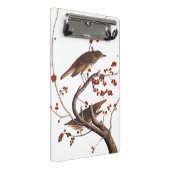 赤い果実を持つHermit Thrush Audubon Bird ミニクリップボード (アングル)