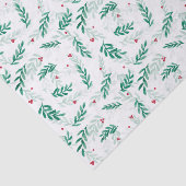 赤い果実クリスマスパターンホワイト 薄葉紙 (詳細)