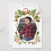 赤い果実ジオメトリック金ゴールドフォトカード 招待状 (正面)