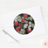 赤い果実，さくらんぼ ラウンドシール (封筒)