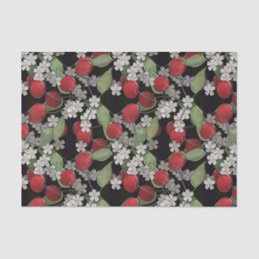 赤い果実，さくらんぼ 薄葉紙 (正面)