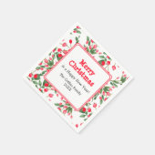 赤い果実 | カスタム挨拶 | メリークリスマス スタンダードカクテルナプキン (角)