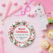 赤い果実 | カスタム挨拶 | メリークリスマス ペーパープレート (パーティー)