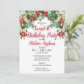 赤い果実 |バラフローラスウィート16誕生日パーティー 招待状 (スタンド正面)