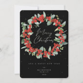 赤い果実+ユーカリのクリスマスリース非写真 シーズンカード (正面)