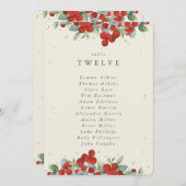 赤い果実+ユーカリ表番号座席カード (正面/裏面)