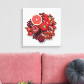 赤い果物と野菜の選択。 キャンバスプリント (インサイチュ (リビング))