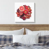 赤い果物と野菜の選択。 キャンバスプリント (インサイチュ (寝室))