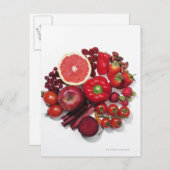 赤い果物と野菜の選択。 ポストカード (正面/裏面)