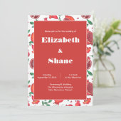赤い果物のクラシックなデスティネーションウェディング招待状 招待状 (スタンド正面)