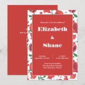 赤い果物のクラシックなデスティネーションウェディング招待状 招待状 (正面/裏面)