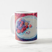 赤い果物のボウル コーヒーマグカップ (正面左)