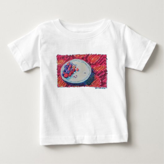 赤い果物のボウル ベビーTシャツ (正面)