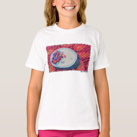 赤い果物のボウル Tシャツ (正面)