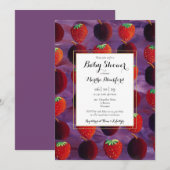 赤い果物の国 赤ちゃんシャワー/スプリンクル 招待状 (正面/裏面)