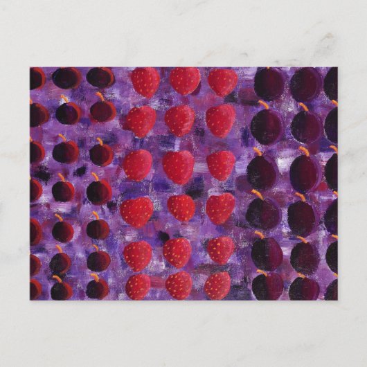 赤い果物の絵 ポストカード (正面)
