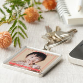赤い枠に名前と写真を入れて愛する キーホルダー (側面)