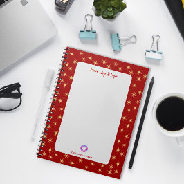 赤い枠の星、平和喜びと希望、企業ロゴ ノートブック