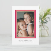 赤い枠モダンのクリスマスフォトカード シーズンカード (スタンド正面)