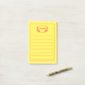 赤い枠華美付き銘板グラフィック ポストイット (デスク上)