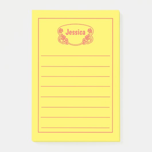 赤い枠華美付き銘板グラフィック ポストイット (正面)