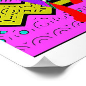 赤い柄の肘掛け椅子 ポスター (角)