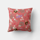 赤い柄を甘く塩辛く処理 クッション (裏面)