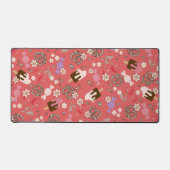 赤い柄を甘く塩辛く処理 デスクマット (正面)