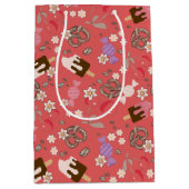 赤い柄を甘く塩辛く処理 ミディアムペーパーバッグ (正面)