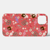 赤い柄を甘く塩辛く処理 Case-Mate iPhoneケース (裏面 (横))