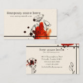 赤い染みがついた花 名刺 (正面/裏面)