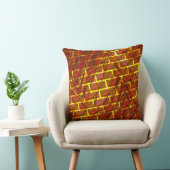 赤い染め、グレーズ、金色の格子またはレンガの効果 クッション (椅子)