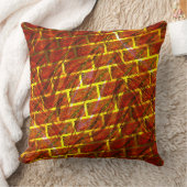 赤い染め、グレーズ、金色の格子またはレンガの効果 クッション (ブランケット)