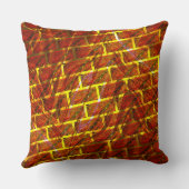 赤い染め、グレーズ、金色の格子またはレンガの効果 クッション (裏面)