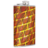 赤い染め、グレーズ、金色の格子またはレンガの効果 フラスク (右)