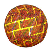 赤い染め、グレーズ、金色の格子またはレンガの効果 野球ボール (正面)