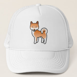 赤い柴犬のキャラクター キャップ