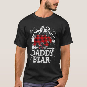 赤い格子柄のパパはクリスマスパジャママッチング Tシャツ
