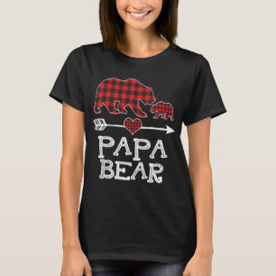 赤い格子柄のパパベワンカブマッチングバッファローパジャム Tシャツ