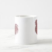 赤い格子柄の雄鶏 コーヒーマグカップ (中央)