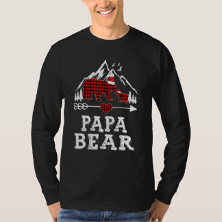 赤い格子柄パパベマッチパジャマファミリー Tシャツ