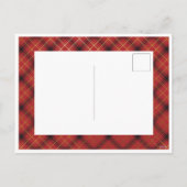 赤い格子模様と白い木のクリスマスツリーフレームフォト シーズンポストカード (裏面)